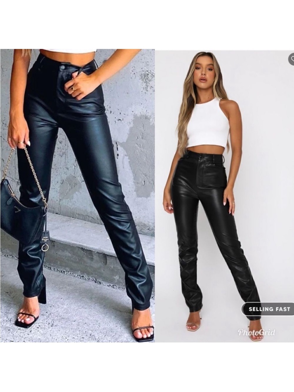 White Fox Boutique Black Faux Leather Pants - Picture 5 of 5